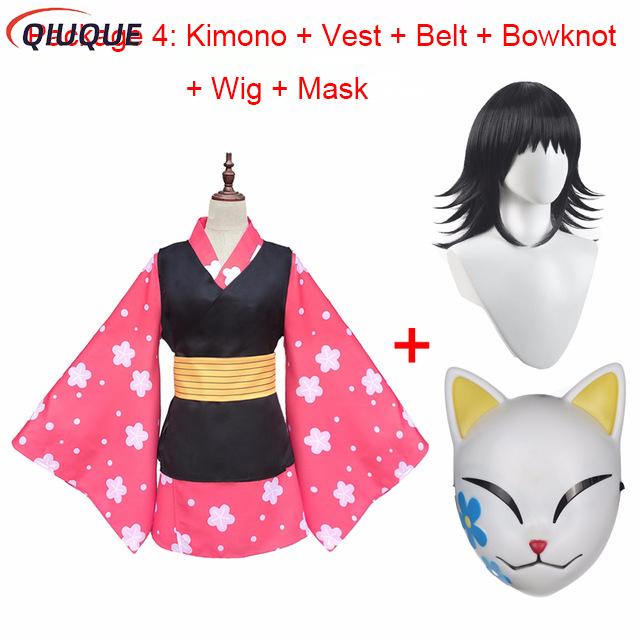 Anime Cosplay Mujer - Makomo Costume Cosplay Kimono Uniforme Maschera